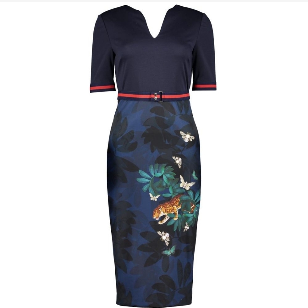 Ted Baker Tiger Print Dress Size 2
